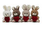 Плюш дня Валентайн краски связи мягкий забавляется 4 кролика CLR с красным сердцем