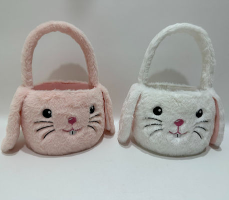 Горячая продажа Пасха Cute&Pretty Розовый &White плюшевый кролик корзины игрушка