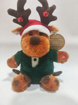 Детский Рождественский подарок Смешной олень с трясущейся ногой и поющей плюшевой игрушкой Электронная игрушка