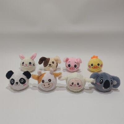 Яркая коллекция из 8 прыгучих мячей с изображениями животных с фермы для игр