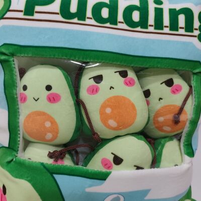 Прозрачная ПВХ подушка-пудинг с авокадо и милой начинкой из авокадо