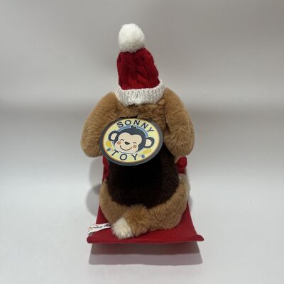 Christmas Sleigh Dog Plush Toy Swinging and Singing Dog Doll Holiday Interactive Toy