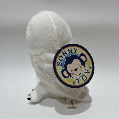 Cute Head-Tilted White Owl Plush Toy Realistic Snowy Owl Design Lifelike Amber Eyes Fluffy Feathers Standable