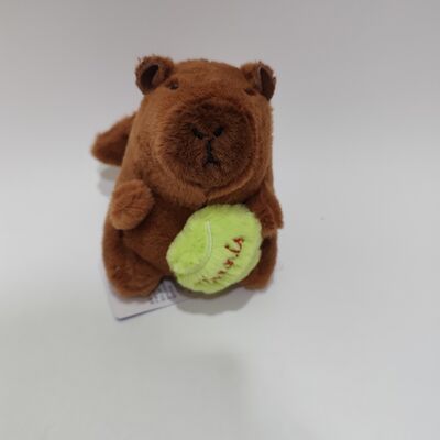 Плюшевая игрушка капибара с хлопающими крыльями на веревочке